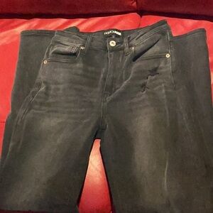 Fashion Nova Black High-Rise Distressed Jeans